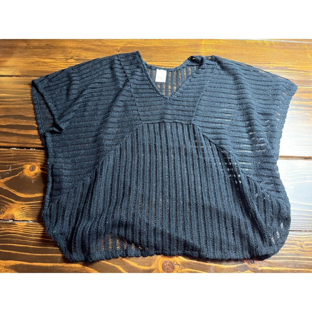 Xhilaration Sweater, Women's Size XS, Black, Semi-sheer, Short Sleeve